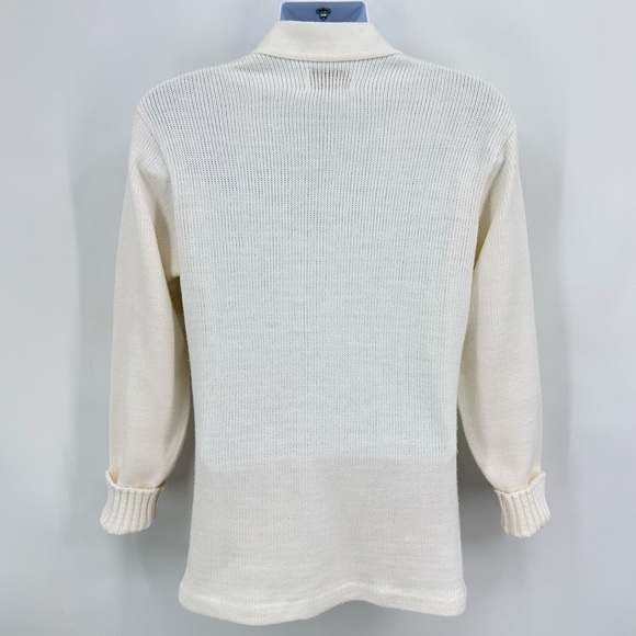 Vintage Letterman Sweater Ivory Size 34 - Picture 6 of 7